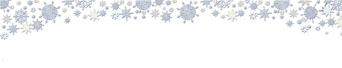 White snowflakes in different shapes and forms. Snowflakes, snow background.