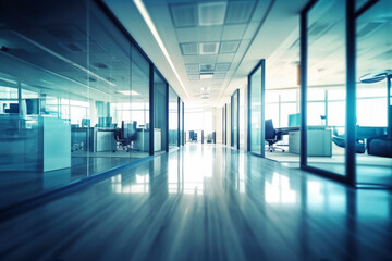 office open space interior. Business conference company background.Blurred background