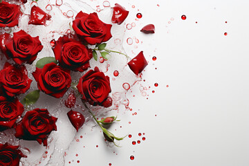 Red roses background concept for Valentine day and love.