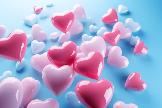 Hearts background. Valentines day. 3d heart. Love wallpaper. Propsal. Wedding banner. Engagement. Marriage celebration. Datting. Romantic poster. Passion. Love symbol. Modern 3d render.