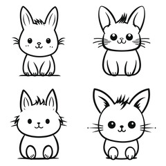 set of cartoon animals