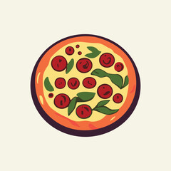 Fototapeta premium illustration of a pizza
