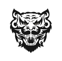 Beast head tattoo vector