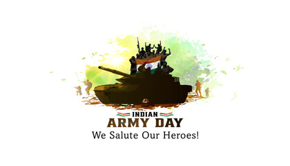 Vector illustration of India Republic day and Indian army parade show, patriotic background with Tricolor flag. Remembring Freedom day 26 January.