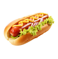 Hot dog grill with mustard isolated on transparent background