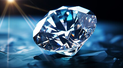 closeup of a shiny diamond - obrazy, fototapety, plakaty