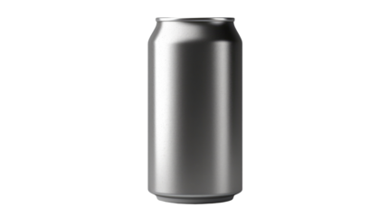 Template aluminum soda can isolated on transparent background, mockup, can for beer and carbonated drinks