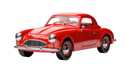 red retro car isolated on transparent