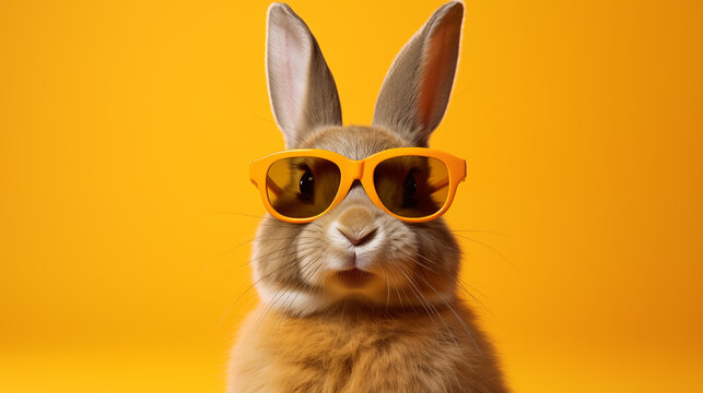 whimsical easter bunny in stylish sunglasses, easter, ai-generated image, easter, ai-generated image