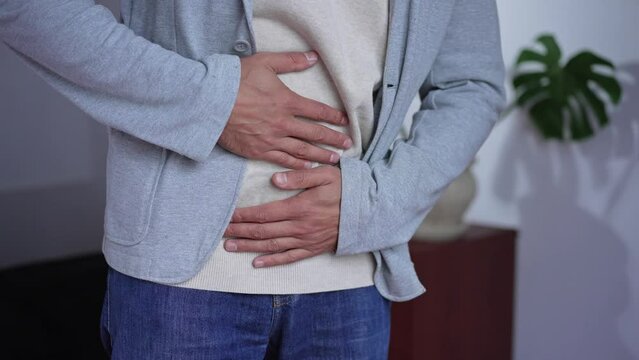 Man has a stomach ache