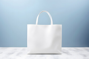 Mock up of pure white tote bag 