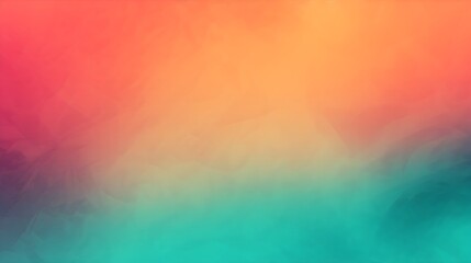 Summer Vibes: Orange, Pink, Teal, Green Abstract Retro Grainy Gradient Background - Noise Texture Effect for Summer Poster Design - obrazy, fototapety, plakaty