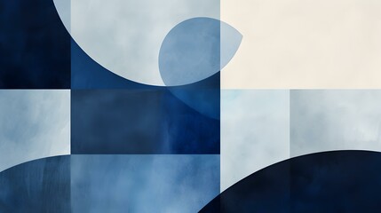 Minimalist blue Background with calming Shapes and Textures. Abstract Backdrop