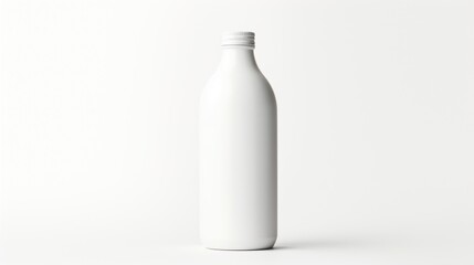  a white bottle on a white background with a shadow on the bottom of the bottle and the bottom of the bottle on the bottom of the bottle is a white background.