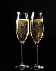 Photo of champagne cheers, isolated