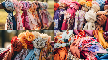 colorful scarves for sale in the market