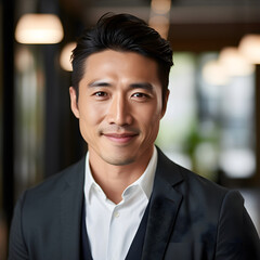 Young Handsome Asian Man AI Portrait Photo