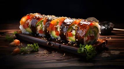 Rolgordijnen Luxurious sushi  japanese cuisine © Oksana
