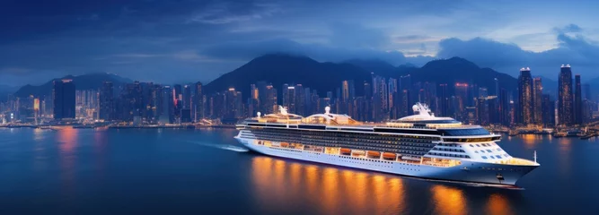 Foto op Canvas cruise ship on a big ocean © ArtCookStudio