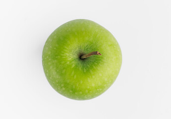 Fresh green apple isolated on white background. Clipping path.