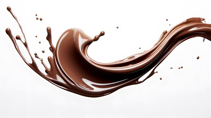 Melted Chocolate splash isolated on white background