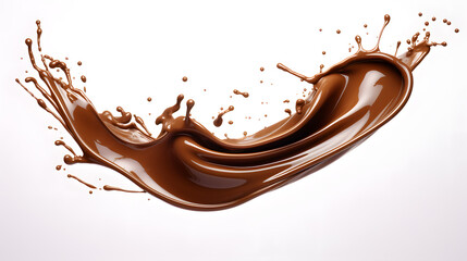 Melted Chocolate splash isolated on white background