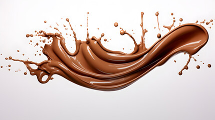 Melted Chocolate splash isolated on white background