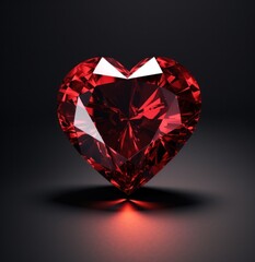 the heart shaped red diamond on a black