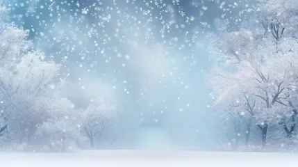 Zelfklevend Fotobehang winter is a magic season. beautiful photorealistic wallpaper with copy space for text © ArtCookStudio