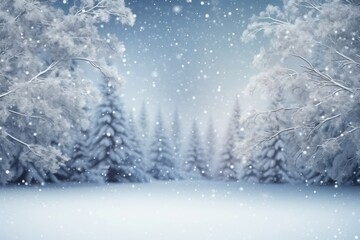 winter is a magic season. beautiful photorealistic wallpaper with copy space for text