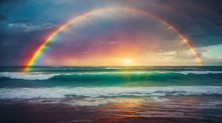Foto op Canvas rainbow over the sea © Shafiq