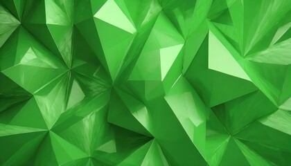 Fototapeta na wymiar green background green crystal background with triangles 3d rendering enchanting green crystal background generative ai