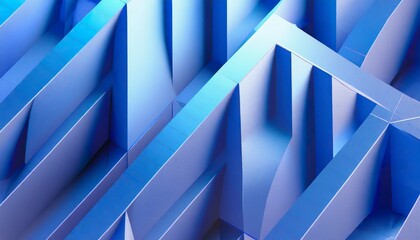 abstract 3d render blue geometric background minimalist design