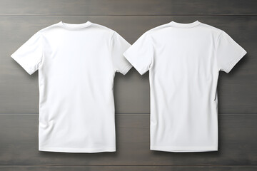 T-shirt mockup. White blank t-shirt front and back views