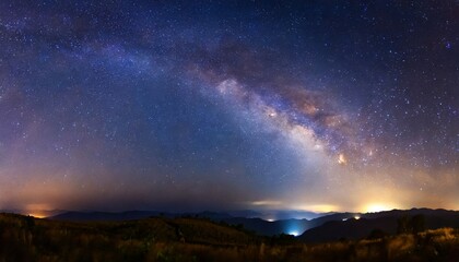 panorama milky way galaxy with stars and space dust in the universe