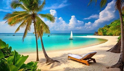 Fototapeta na wymiar perfect tropical beach landscape vacation holidays background