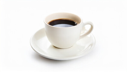 a cup of hot coffee or chocolate on white background