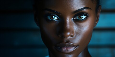 portrait of a black woman with dark eyes