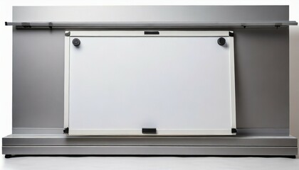 empty whiteboard magnetic board on white