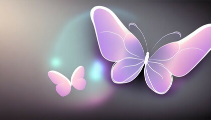 abstract blur gradient butterfly shape in pastel color y2k style element for social post banner poster on background