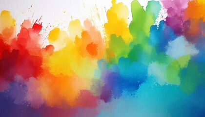 abstract art colorful multicolored watercolor rainbow pigment painting background illustration texture generative ai