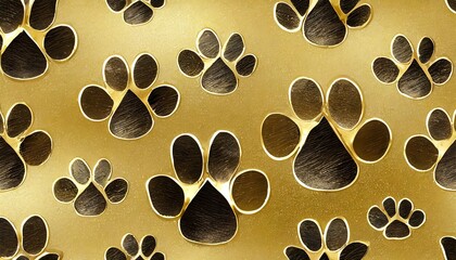 gold paw print seamless pattern seamless pattern of animal gold footprints dog paw print seamless...