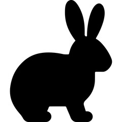 bunny rabbit black silhouette vector logo