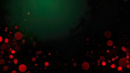 Eternal Circles: Black Red Green Grainy Gradient Background with Glowing Color Circles - Noise Texture for Banner and Header Design