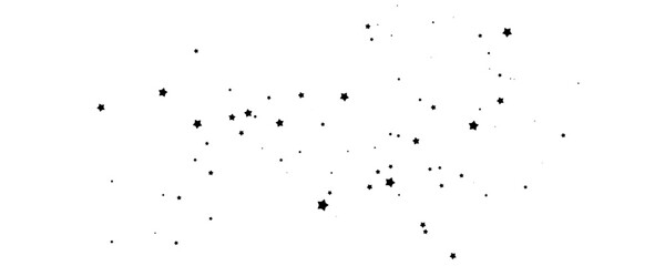 Shooting Star Black. Shooting star with an elegant star trail on a white background. Festive star sprinkles, powder. Vector png.	
