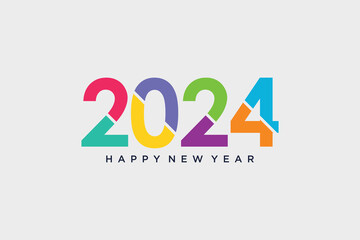 2024 happy new year logo vector design illustration with creative idea