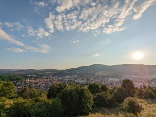 The church above Susice town in the Sumava region, Bohemia, Czech Republic, is a popular landmark for watching sunsets. The perfect spot for breathtaking views over the landscape.
