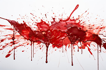 Dramatic contrast, Blood drops on a pristine white background, a visceral and evocative image capturing intensity in this stock photo moment.