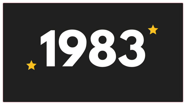 Vintage 1983 birthday, Made in 1983 Limited Edition, born in 1983 birthday design. 3d rendering flip board year 1983.