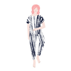 Fototapeta premium Sleeping young women, hand drawn illustration